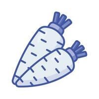 Fresh nature organic root vegetable, healthy food, premium icon of Daikon vector