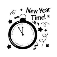 New year 2024 countdown hand drawn sticker, happy new year 2024 countdown icon vector