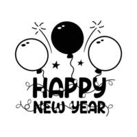 Happy new year celebration sticker in trendy flat style, ready to use in websites and mobile apps vector