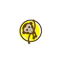 Hanging Monkey logo or icon design vector