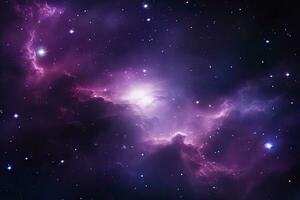 AI generated Purple Galaxy space stars in Outer Space. AI Generated photo