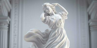 AI generated Marble statue of a ballerina. Generative AI photo