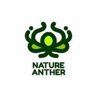 antera flor naturaleza logo concepto diseño ilustración vector