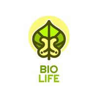 bio vida planta naturaleza logo concepto diseño ilustración vector