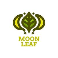 moon leaf nature logo concept design illustration vector