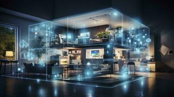 AI generated A Glimpse into the Connected Smart Home of Tomorrow. AI Generated photo