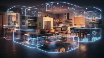 AI generated A Glimpse into the Connected Smart Home of Tomorrow. AI Generated photo