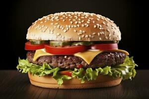 AI generated Best Hamburger Ever.  AI Generated photo