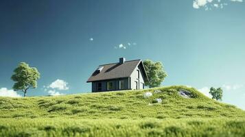 AI generated Green and environmentally friendly housing concept. AI Generated photo