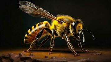 ai generado hiper realista ilustraciones de abeja foto