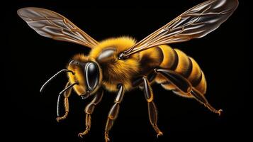 ai generado hiper realista ilustraciones de abeja foto