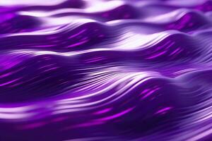 AI generated 3D renders technological waves with purple, and vibrant colors. AI Generative photo