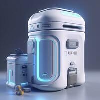 AI generated Removable Trash Can with Intelligent, Modular Design. A Futuristic Concept for Sustainable Waste Management. AI Generative photo