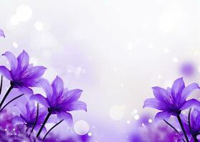 AI generated Abstract spring background with purple flowers. AI Generated photo