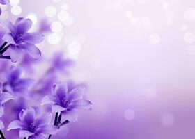 AI generated Abstract spring background with purple flowers. AI Generated photo