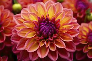 AI generated Dahlia flower background.  AI Generated. photo