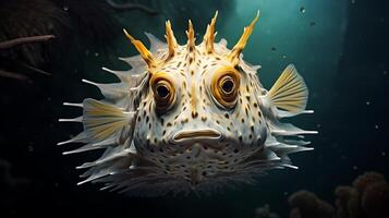 AI generated hyper realistic illustrations of Boxfish photo