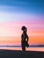 AI generated a photograph of traveler or backpaker in the beach with a many style and many angle photo