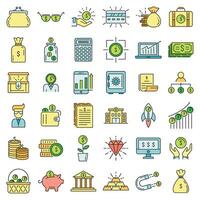 Millionaire icons set vector color