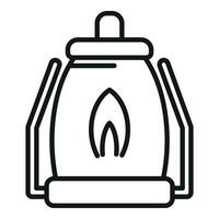 Campsite fire lamp icon outline vector. Nature resort vector