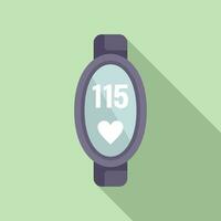 Girl fitness band icon flat vector. System sport data vector