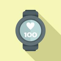 Round smart watch icon flat vector. Device digital system vector