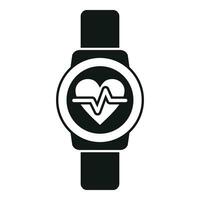 Heart rate tracker icon simple vector. Watch app vector