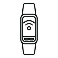 Wifi fitness band icon outline vector. Watch app vector