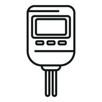 Solution food ph meter icon outline vector. Paper sensor vector