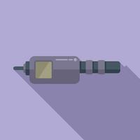 Construction digital micrometer icon flat vector. Scale precise vector