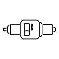 Digital micrometer icon outline vector. Scale object vector