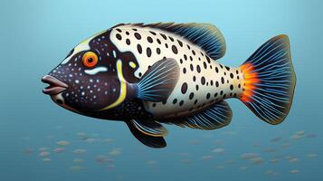 AI generated hyper realistic illustrations of Clown triggerfish photo