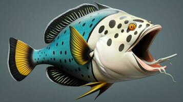 AI generated hyper realistic illustrations of Clown triggerfish photo