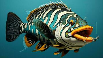 AI generated hyper realistic illustrations of Clown triggerfish photo