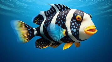 AI generated hyper realistic illustrations of Clown triggerfish photo