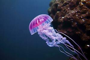 AI generated Mauve stinger purple jellyfish. AI Generated. photo