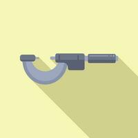 Digital micrometer tool icon flat vector. Vernier scale vector