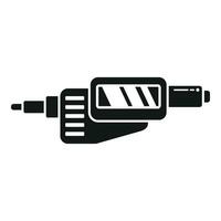 Digital micrometer precision icon simple vector. Number scale vector