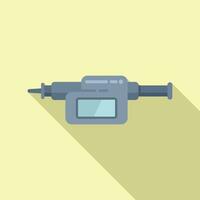 Micro tool measurement icon flat vector. Digital micrometer vector