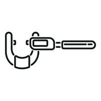 Digital micrometer caliper icon outline vector. Machining tool vector