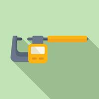 Modern digital micrometer icon flat vector. Meter object inch vector