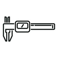 Digital micrometer icon outline vector. Caliper ruler vector