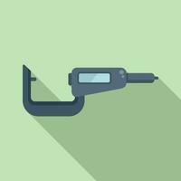 Build digital micrometer icon flat vector. Metallic tool vector