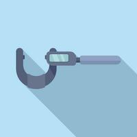 Digital micrometer gauge icon flat vector. Vernier scale object vector