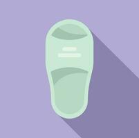 comodidad hogar zapatillas icono plano vector. linda pie dormir vector