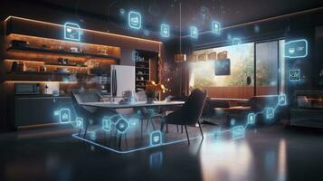 AI generated Connected Living, The IoT Revolution in Smart Homes. AI Generated photo