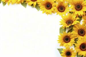 AI generated Sunflower Background with copy shape. AI Generated photo