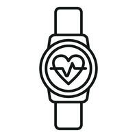 Heart rate tracker icon outline vector. Watch app vector