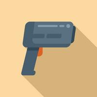 Handle speed radar icon flat vector. Flash limit gun vector