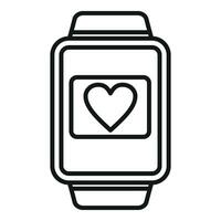 Heart data track icon outline vector. System sport data vector